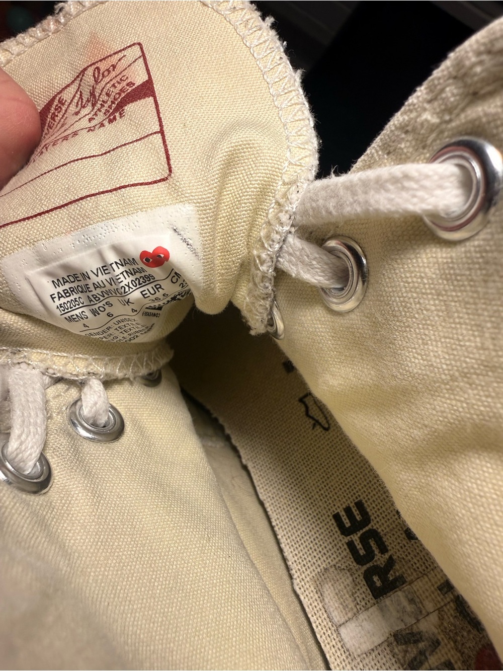 Converse x CDG Chuck Taylor Hi Comme des Garcons PLAY - Men's Sz 4 Women’s Sz 6 - Picture 8 of 10